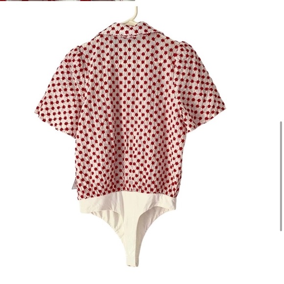 Draper James Floral Embroidered Collared Short Sleeve Bodysuit - Picture 4 of 9